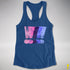 Distressed Omnisexual Pride Exclamation Points Racerback Tank - Royal